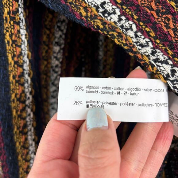 ZARA Flowy Fringe Wrap Skirt Striped Boho Moroccan Vacation Women’s M - Picture 6 of 10